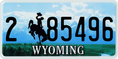 WY license plate 285496