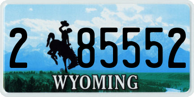 WY license plate 285552