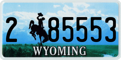 WY license plate 285553