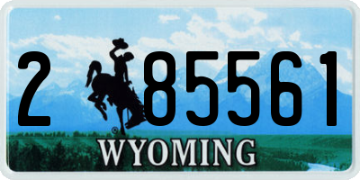 WY license plate 285561