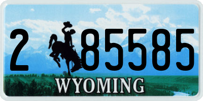 WY license plate 285585