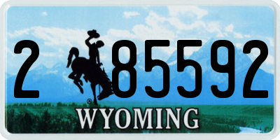 WY license plate 285592