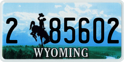 WY license plate 285602