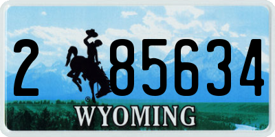 WY license plate 285634
