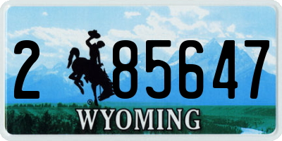 WY license plate 285647