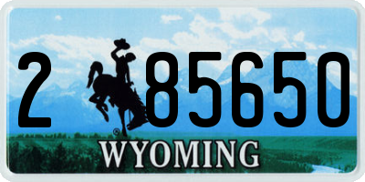 WY license plate 285650