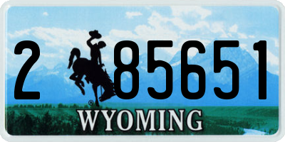 WY license plate 285651