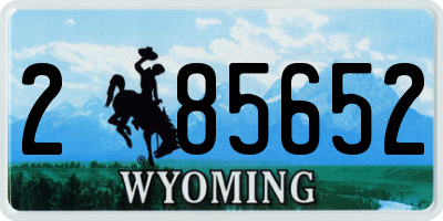 WY license plate 285652