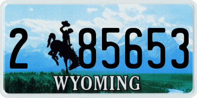 WY license plate 285653