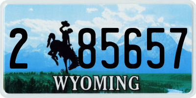 WY license plate 285657