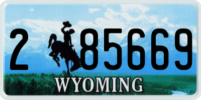 WY license plate 285669