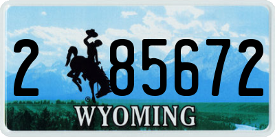 WY license plate 285672
