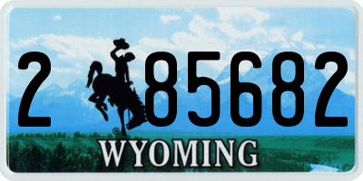 WY license plate 285682