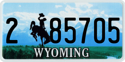 WY license plate 285705