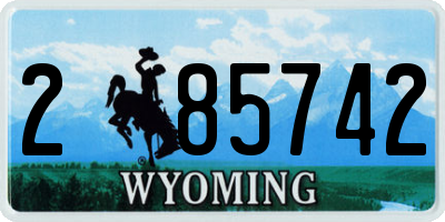 WY license plate 285742