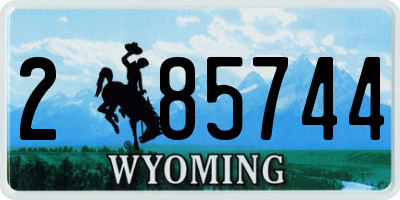 WY license plate 285744