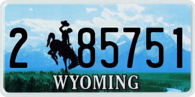 WY license plate 285751