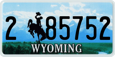 WY license plate 285752