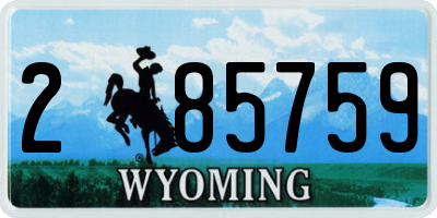 WY license plate 285759