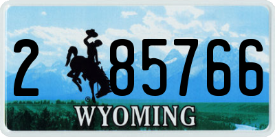 WY license plate 285766