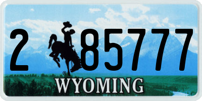 WY license plate 285777