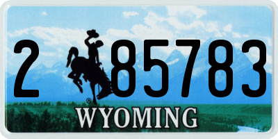 WY license plate 285783