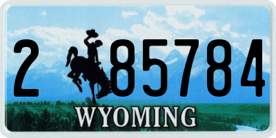 WY license plate 285784