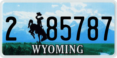 WY license plate 285787