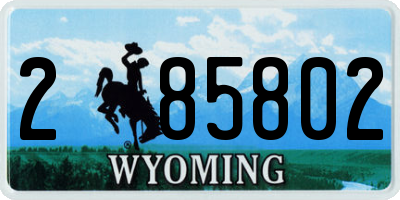 WY license plate 285802
