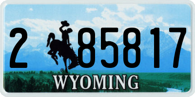 WY license plate 285817