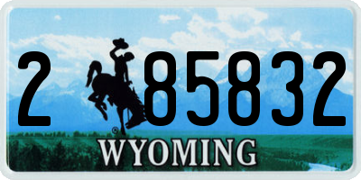 WY license plate 285832