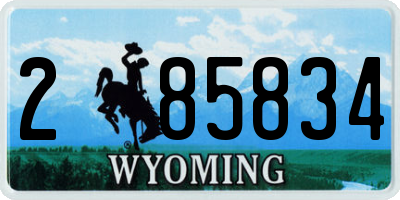 WY license plate 285834