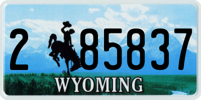 WY license plate 285837