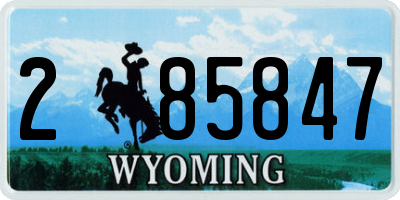 WY license plate 285847