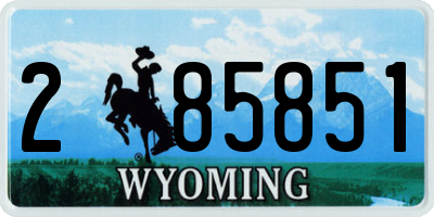 WY license plate 285851