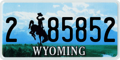 WY license plate 285852