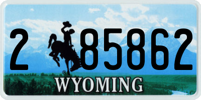 WY license plate 285862