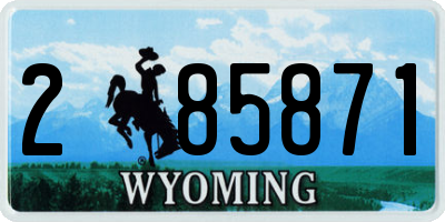 WY license plate 285871