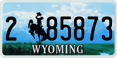 WY license plate 285873