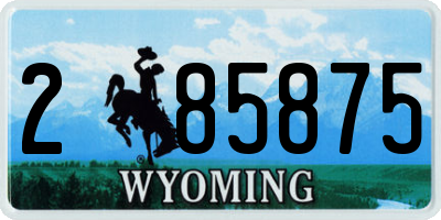 WY license plate 285875