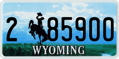 WY license plate 285900