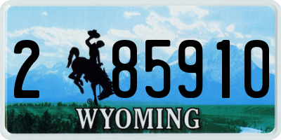WY license plate 285910