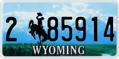 WY license plate 285914