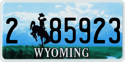WY license plate 285923