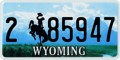 WY license plate 285947