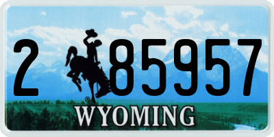 WY license plate 285957