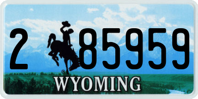 WY license plate 285959