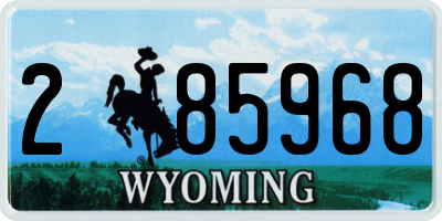 WY license plate 285968