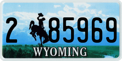 WY license plate 285969
