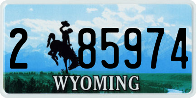 WY license plate 285974
